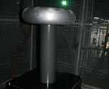 An SG25 Tesla coil in use in an Alton Towers installation