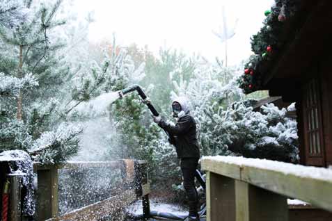 Creating a magical forest with paper snow