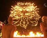 Sun king fire drawing effect for Paralympic Closing Ceremony