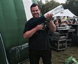 T Shirt Gun at Tour De France with Technician Andy!