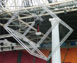 An SG75 Tesla coil hung upside down in a Faraday cube