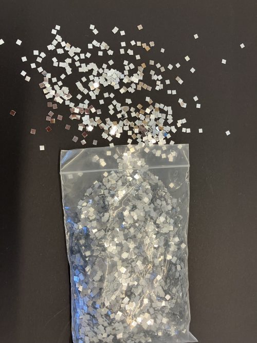 Metallic Table Confetti 3mm Silver Squares