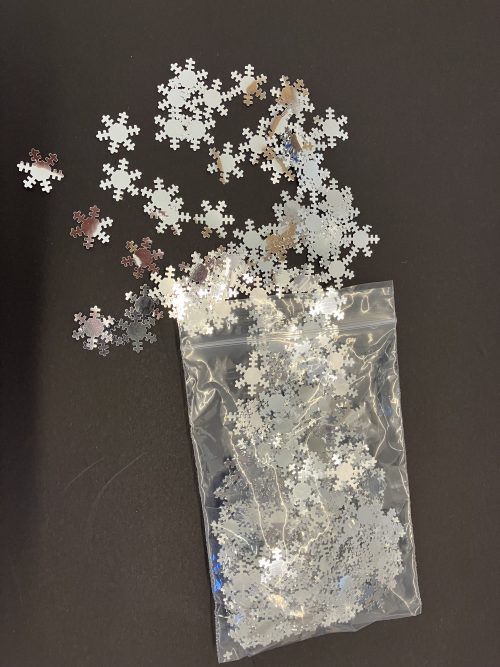 Metallic Table Confetti Silver Snowflakes